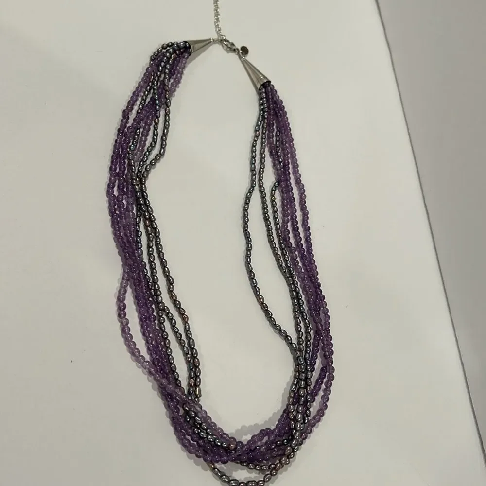 NWOT Joan Rivers Multi Layers Purple Necklace